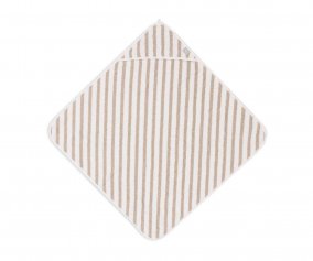 GOTS Striped Terry Bath Cape Olive Green Personalised