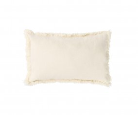 Coussin rectangulaire  franges Crme