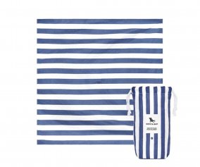 Manta Praia e Picnic Navy Stripes Blue