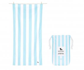 Large Microfiber Beach Towel Pastel Blue Cabana Personalised