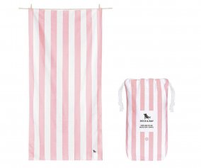 Toalha de praia L Microfibra Cabana Rosa Pastel Personalizvel