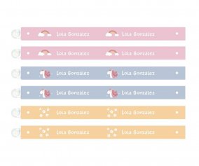 6 Cintas para Colgar Ropa Magical Unicorn Personalizables