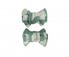 2 Barrettes Noeud Fern Plaid