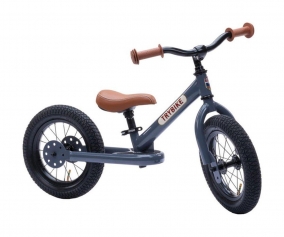 Bicicleta sin Pedales Trybike Gris + Kit Doble Rueda Trasera Negro