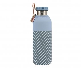 Gourde en Acier avec Housse Stripes Blue Personnalisable 750 ml