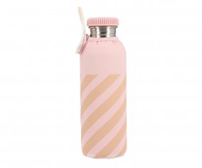 Steel Bottle with Stripes Pink Personalised Sleeve 750ml