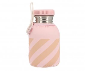 Garrafa de ao Rosa Stripes com forro 350ml Personalizvel