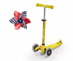 Patinetes LED Mini Micro Deluxe Yellow Scooter e Rocket Grinder 
