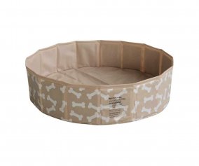 Piscina Plegable para Perros Huesos Beige
