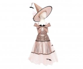 Vestido Bruja Glamurosa con Sombrero