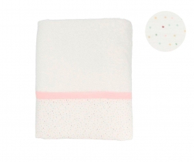 Toalla de Bao Rainbow Dots Rosa Personalizable