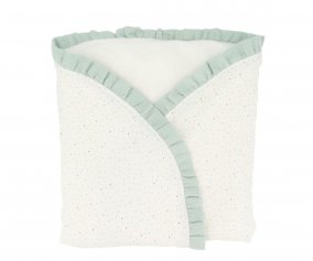 Manta Swaddle Rainbow Dots Green Personalised