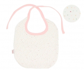 Babete de algodo rosa Rainbow Dots personalizvel