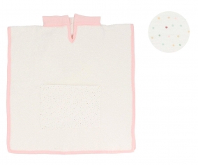 Poncho Rainbow Dots Rosa Personalizvel