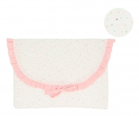 Bolsa Muda de Roupa Personalizvel Rainbow Dots Rosa