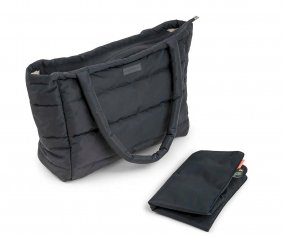 Bolsa Tote Acolchoada preta com Muda Fraldas