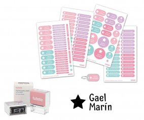 Customized Seal Large Star + Combined Thermos and Pink Star Stickers