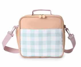 Borsa Termica Rigida Monnka Apricot-Vichy Aqua Personalizzabile