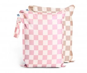 2 Sacs Impermables Checkers Pink Beige