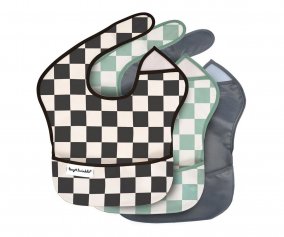 3 Bavoirs Checkers Black
