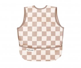 Bavoir Impermable Checkers Beige
