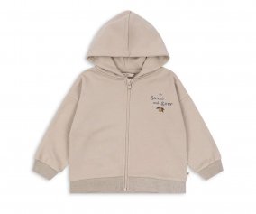 Felpa Lou Cappuccio e Cerniera French Oak