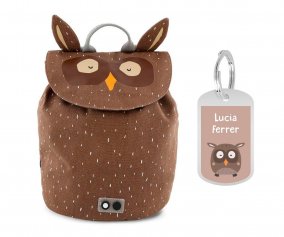 Mini Mochila Mr Owl con Llavero Personalizado