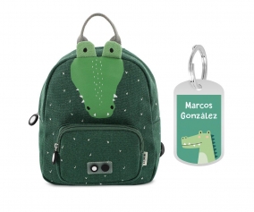 Mochila Trixie PEQUEA Mr. Crocodile con Llavero Personalizado