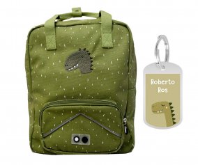 Mochila Escolar Grande Mr. Dino con Llavero Personalizado