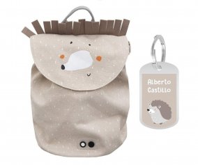 Mini Mochila Mrs. Hedgehog con Llavero Personalizado