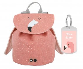 Mini Mochila Mr. Flamingo con Llavero Personalizado