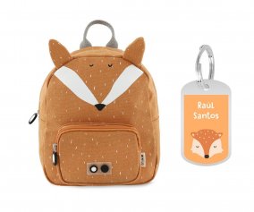 Mochila Trixie PEQUEA Mr. Fox con Llavero Personalizado