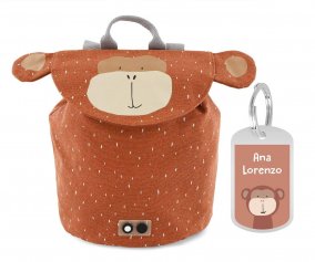 Mini Mochila Mr. Monkey con Llavero Personalizado