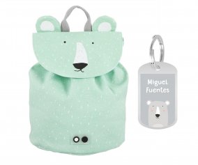 Mini Mochila Mr. Polar Bear con Llavero Personalizado
