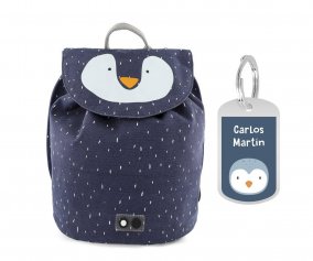 Mini Mochila Mr. Penguin con Llavero Personalizado