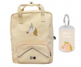 GRAND Sac  Dos Primaire Mrs. Unicorn avec Porte-cls Personnalis 