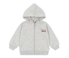 Felpa Lou Cappuccio e Cerniera Grey Melange
