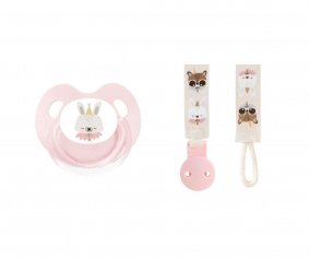 Pack Attache-sucette + Sucette Rtro Eef Lillemor Rose