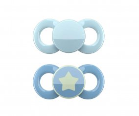 2 Sucettes Physiologiques Dentistar Day & Night Blue/Blue Star