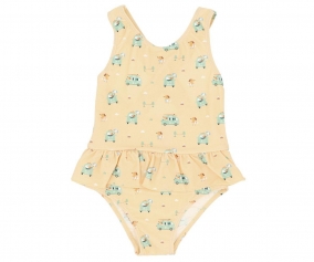 Crossed One-Piece Costume with Ruffles Surf Van