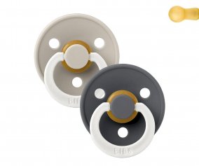 2 Night Pacifiers BIBS Colour Round Sand Glow/Iron Glow