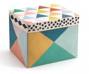 Storage Box With Geometric Seat