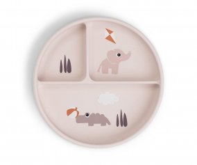 Piatto Antiscivolo Silicone Stick&Stay Playground Powder