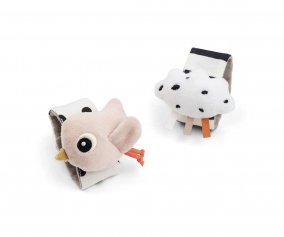 2 Pulseras Sonajero Happy Clouds Pink