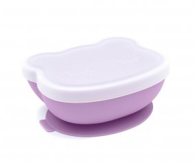 Bol  Ventouse et Couvercle Ours Lilac