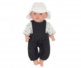 Bambola Alex con Pettorina Jeans, Blusa e Cappellino