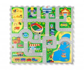 Alfombra Puzzle Ciudad 120 x 120 cm