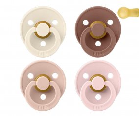 4 BIBS Colour Pacifiers Ivory/Blush/Woodchuck/Blossom