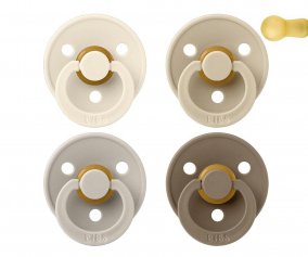 4 BIBS Colour Pacifiers Ivory/Sand/Vanilla/Dark Oak