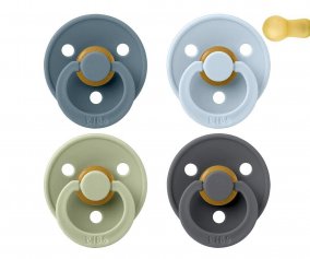 4 BIBS Pacifiers Colour Petrol/Sage/Baby Blue/Iron